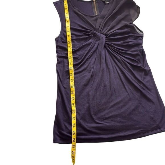 EUC! Unique Ann Taylor Deep Purple Sleeveless Twist Front Blouse - S - Picture 9 of 11